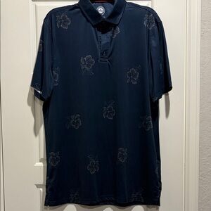 Classic Navy Floral Polo Shirt
